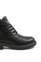 Imagine Ghete joase din piele naturală negre, cu șiret decorativ OTR550026