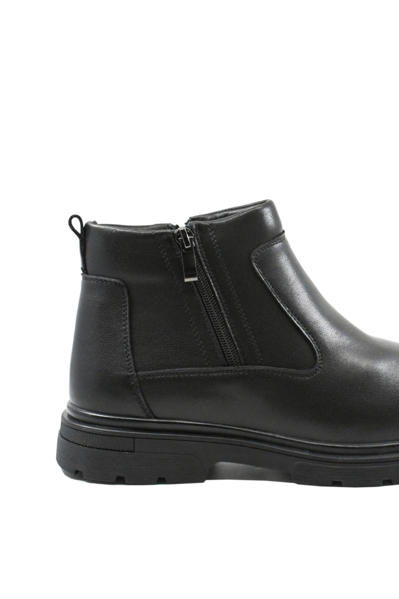 Imagine Ghete casual solide pentru bărbați negre din piele naturală OTR2172