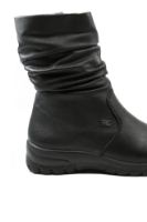 Imagine Ghete negre, din piele naturală, cu carâmb încrețit RIKZ7171-02