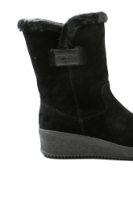 Imagine Ghete comode negre din piele întoarsă cu blăniță RIKY4456-00