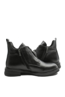 Imagine Ghete joase negre din piele naturală cu decorațiune argintie MIR20901