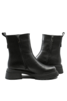 Imagine Ghete stilate negre din piele naturală cu granulații fine GOR556