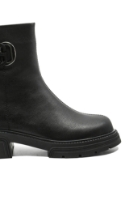 Imagine Ghete stilate negre din piele naturală cu granulații fine GOR556