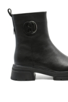 Imagine Ghete stilate negre din piele naturală cu granulații fine GOR556