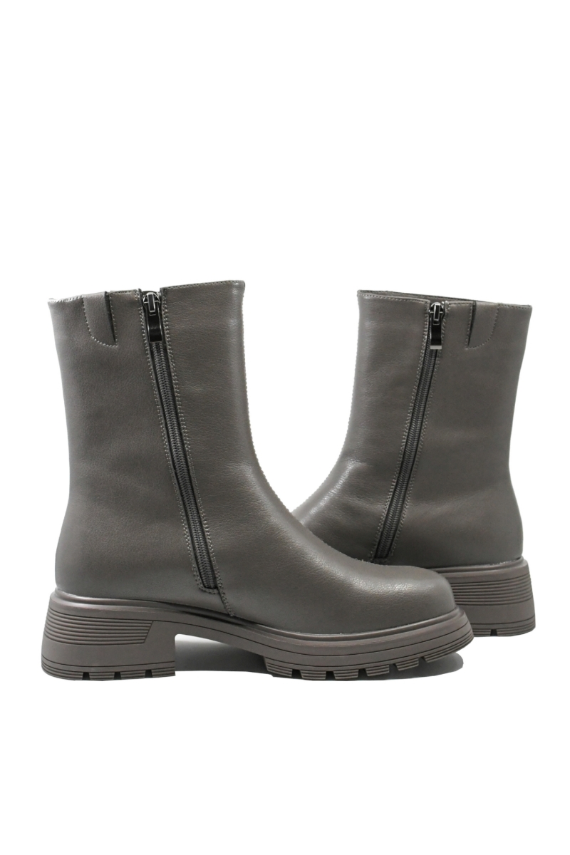 Imagine Ghete damă smart casual gri din piele naturală GOR11355