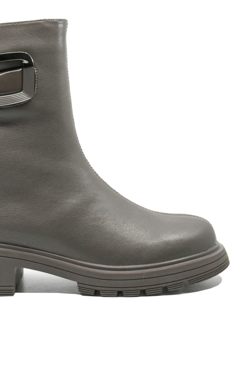 Imagine Ghete damă smart casual gri din piele naturală GOR11355