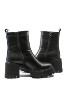 Imagine Ghete damă cu platformă și toc masiv, negre, din piele naturală GOR6926