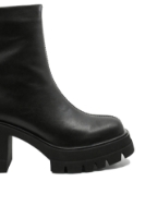 Imagine Ghete damă cu platformă și toc masiv, negre, din piele naturală GOR6926