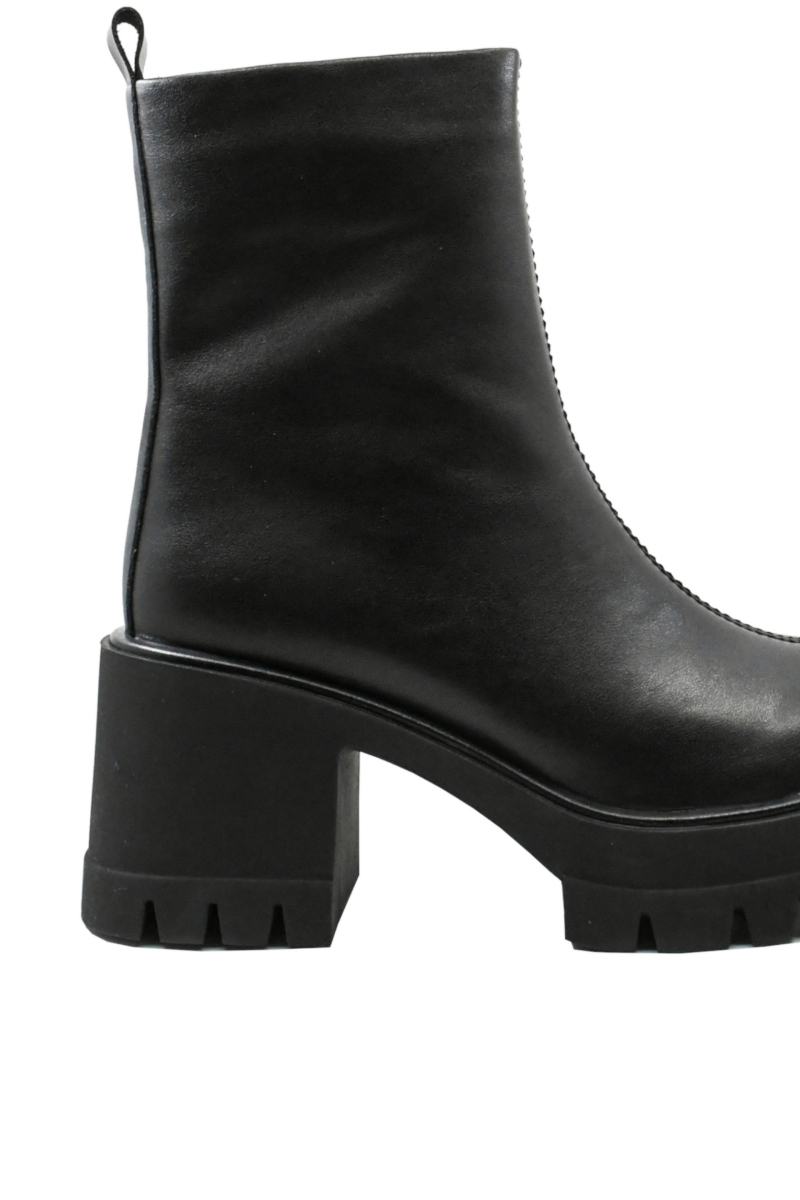 Imagine Ghete damă cu platformă și toc masiv, negre, din piele naturală GOR6926