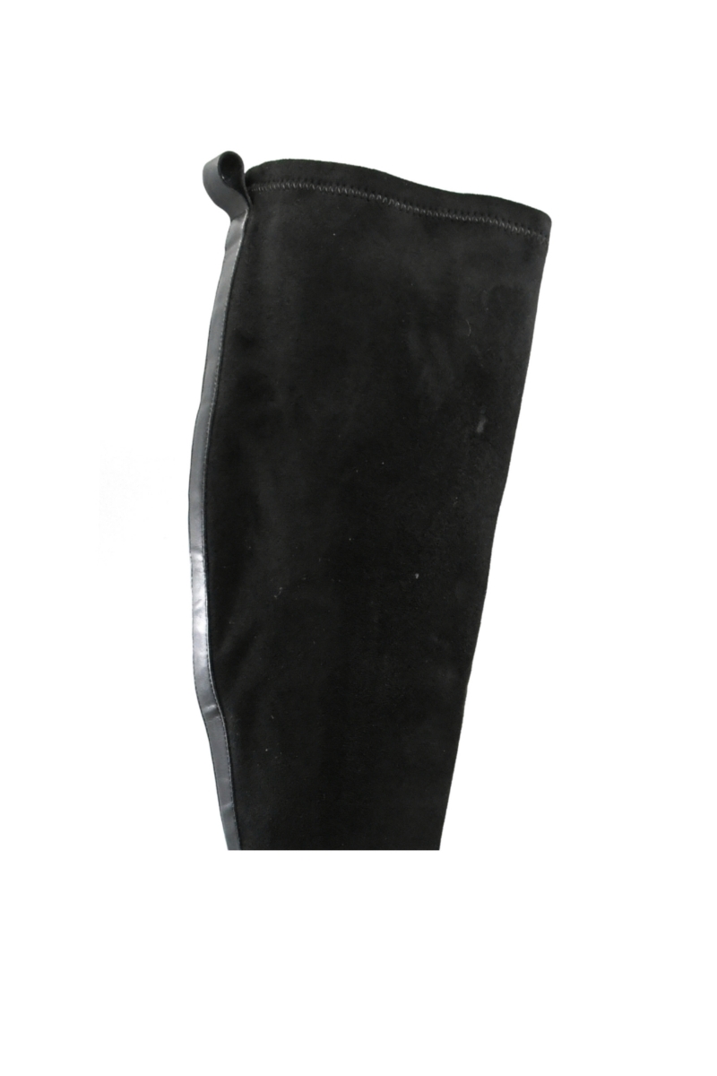 Imagine Cizme înalte cu carâmb moale, negre din piele întoarsă GOR195NV