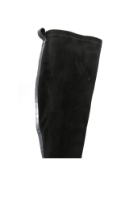 Imagine Cizme înalte cu carâmb moale, negre din piele întoarsă GOR195NV