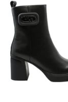 Imagine Botine ankle damă cu toc înalt, negre, din piele naturală GOR696