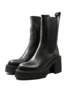 Imagine Ghete damă model Chelsea cu platformă, negre, din piele naturală GOR8330