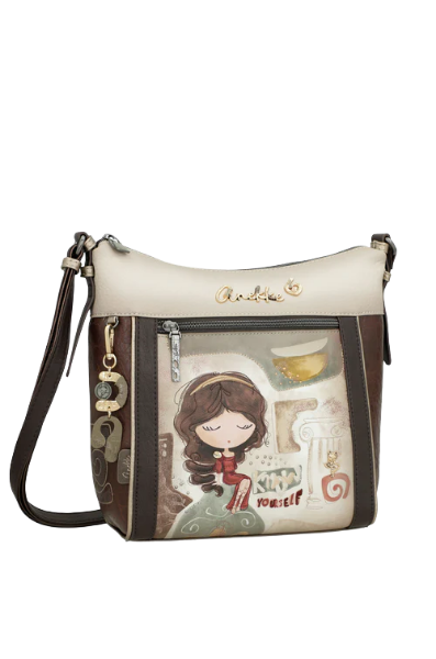 Imagine Poșetă crossbody dimensiune mare, maro, colecția Muse, 42703-007