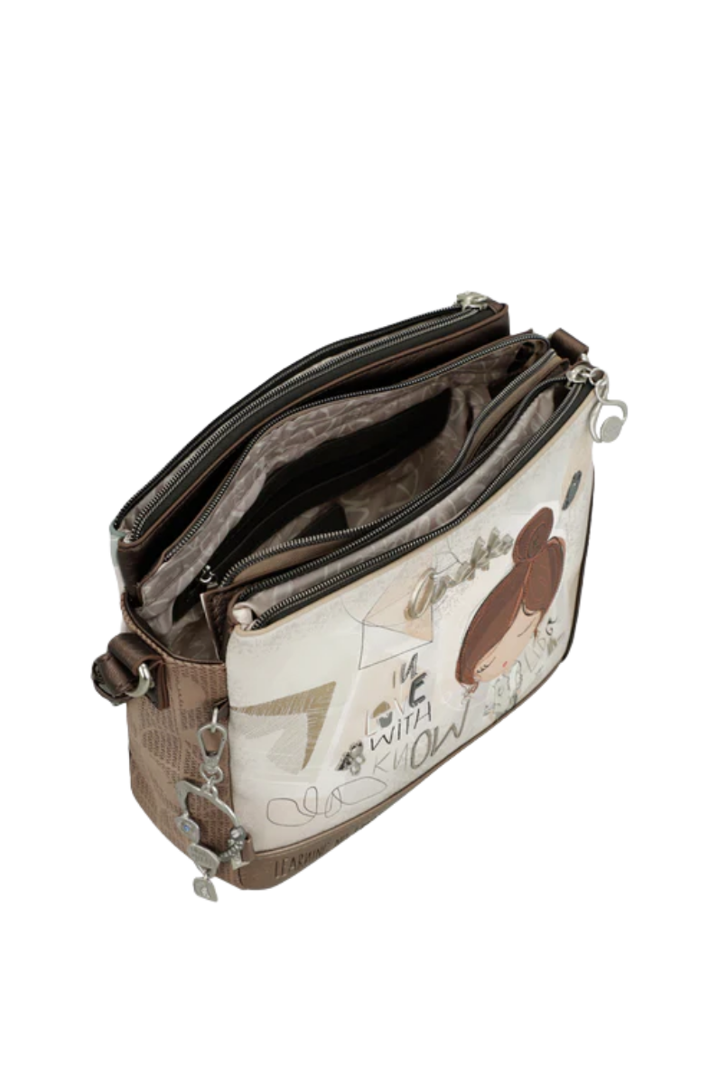 Imagine Poșetă crossbody cu triplu compartiment, gri, colecția Sophia, 42803-184