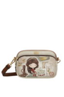 Imagine Poșetă crossbody cu trei compartimente, cream, colecția Muse, 42703-445