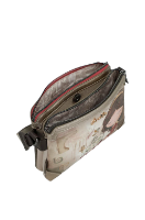 Imagine Poșetă crossbody triplu-compartiment, gri, colecția Muse, 42703-160