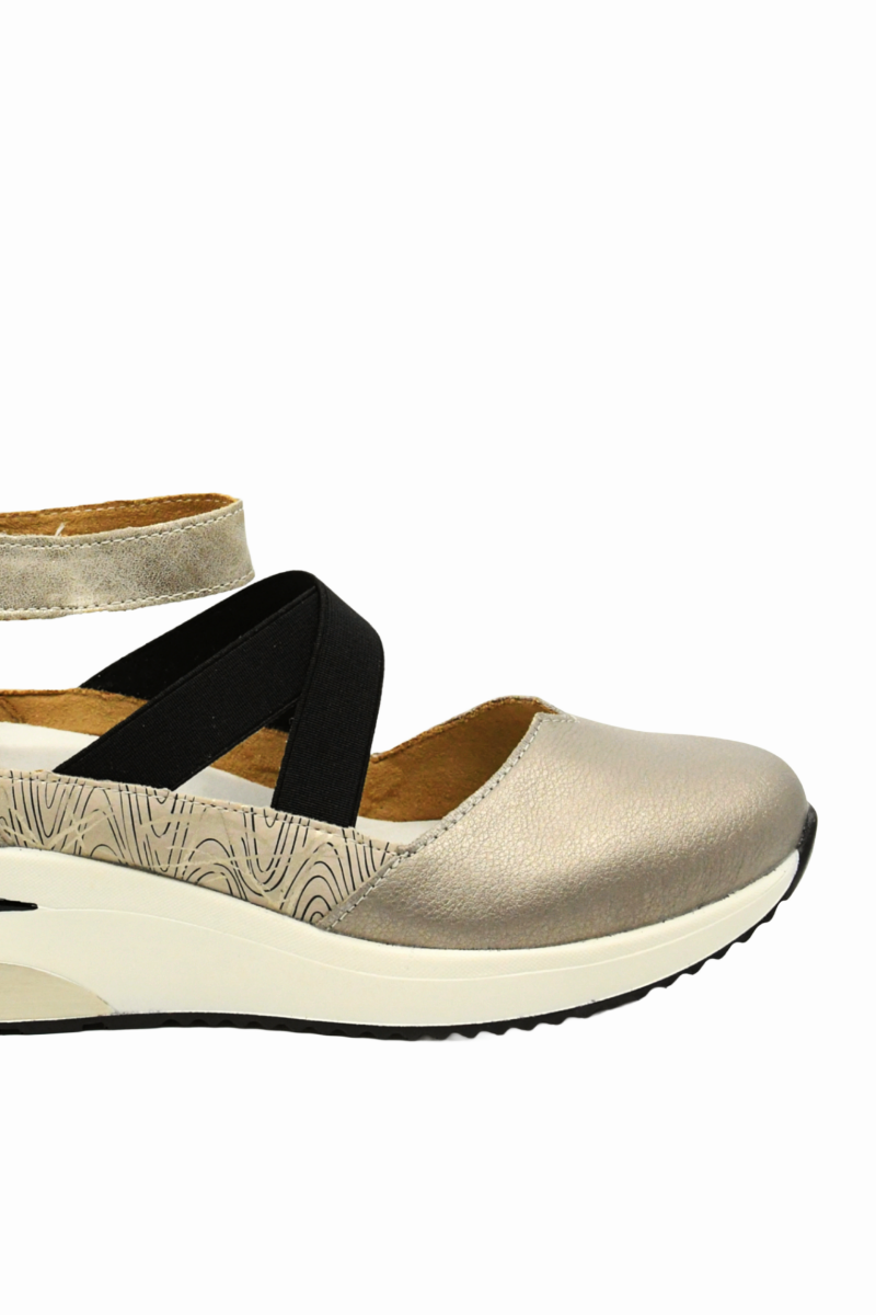 Imagine Pantofi casual damă auriu metalizat, din piele naturală REMD2411-90