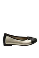 Imagine Balerini din piele naturală, aurii cu accente negre REMD0K12-90