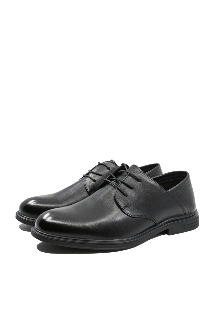 Imagine Pantofi bărbați oxford  la modă, negri, din piele  naturală FNX27001