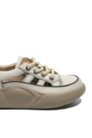 Imagine Pantofi damă sport decupați bej patinat din piele naturală FLG68883