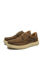 Imagine Mocasini bărbați maro din piele întoarsă cu perforații FLGSM-3