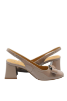 Imagine Pantofi decupați cu vârf pătrat și fundiță, maro cafea din lac GOR6290