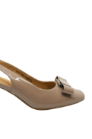 Imagine Pantofi decupați cu vârf pătrat și fundiță, maro cafea din lac GOR6290