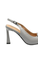 Imagine Pantofi stiletto decupați gri din lac GOR4191