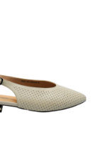 Imagine Pantofi decupați crem din piele naturală cu aspect perforat GOR5029