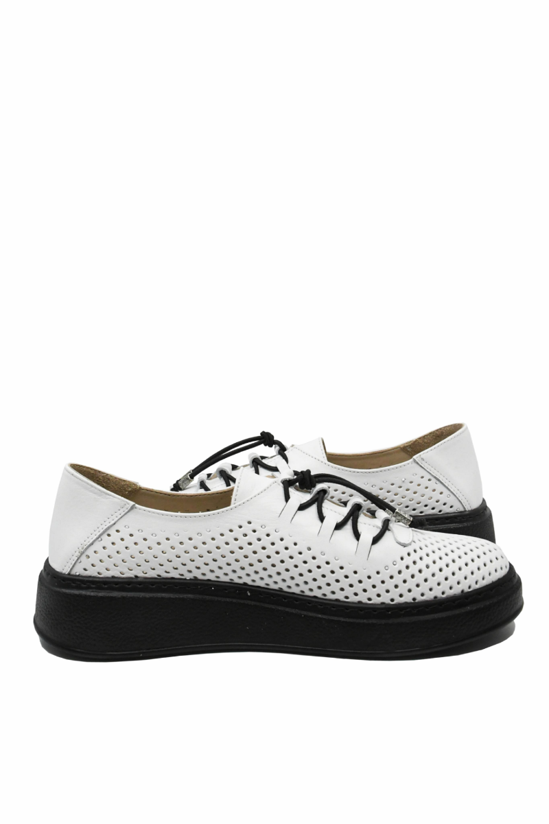 Imagine Pantofi casual cu platformă, albi, din piele naturală MIR5297