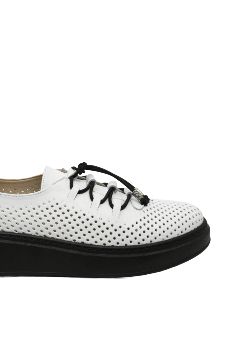 Imagine Pantofi casual cu platformă, albi, din piele naturală MIR5297