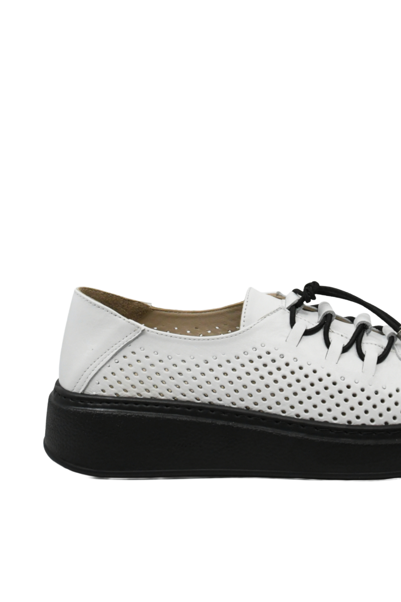 Imagine Pantofi casual cu platformă, albi, din piele naturală MIR5297