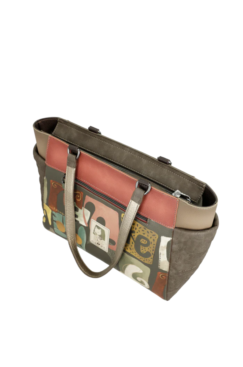 Imagine Geantă de mână cu mânere lungi, khaki colecția Muse, 42702-216