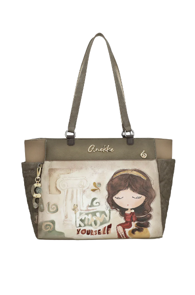 Imagine Geantă de mână cu mânere lungi, khaki colecția Muse, 42702-216