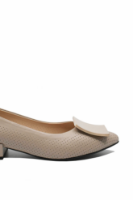 Imagine Pantofi damă cu model perforat, vizon, din piele naturală MIR1131