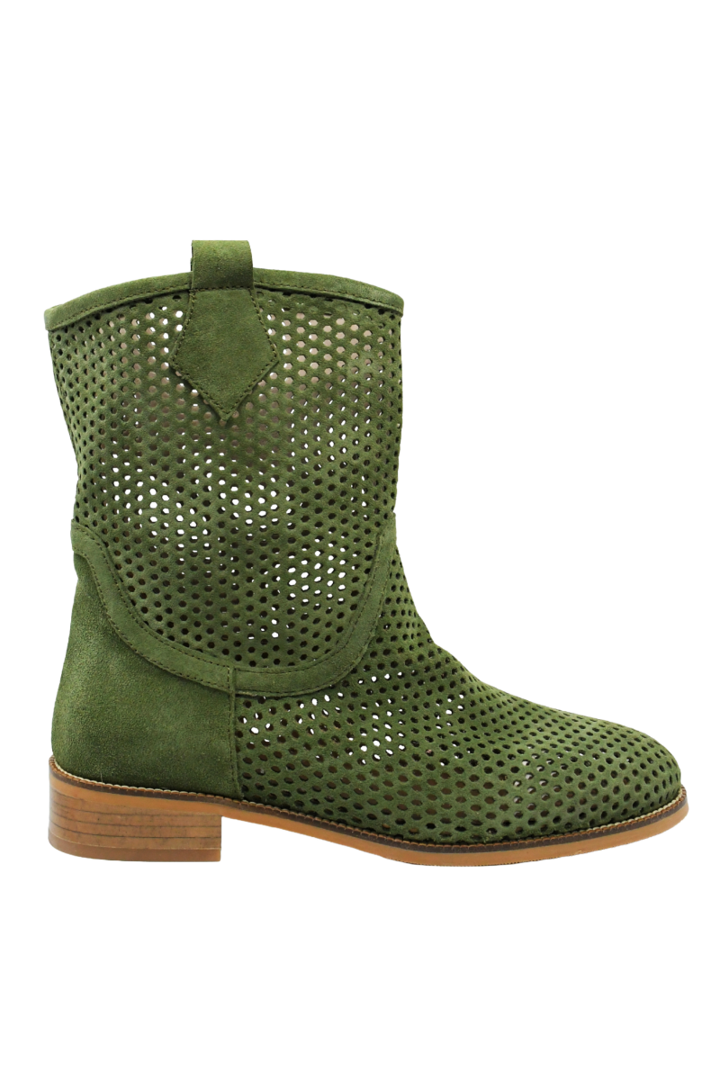 Imagine Ghete de vară verzi perforate din piele întoarsă MIR3952