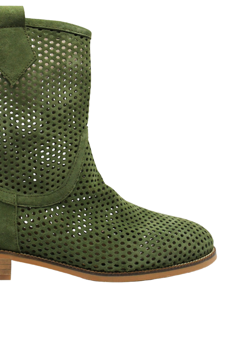 Imagine Ghete de vară verzi perforate din piele întoarsă MIR3952