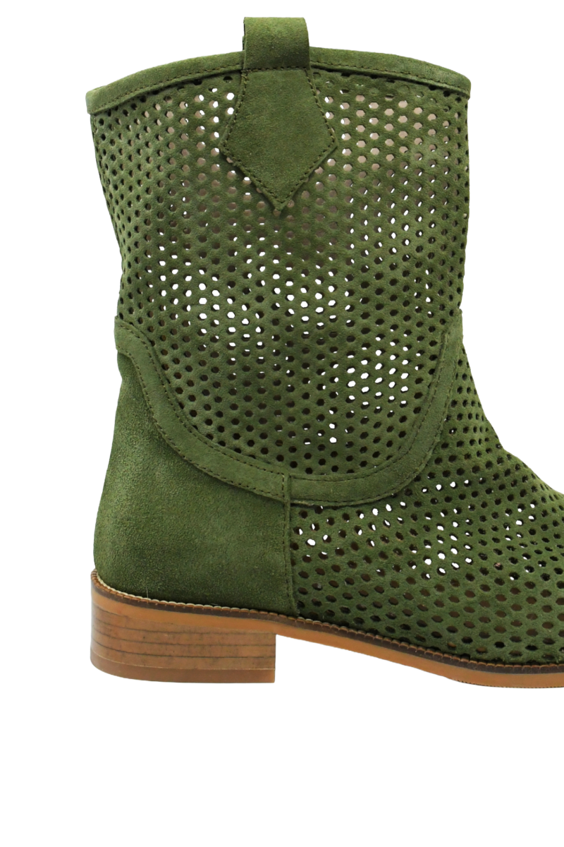 Imagine Ghete de vară verzi perforate din piele întoarsă MIR3952