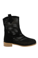 Imagine Ghete de vară negre perforate din piele întoarsă MIR3952