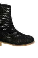 Imagine Ghete de vară negre perforate din piele întoarsă MIR3952