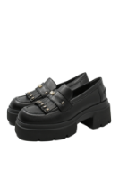 Imagine Loaferi damă cu platformă masivă, negri din piele naturală FLO144N