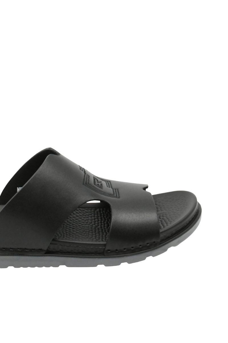 Imagine Saboți bărbați negri din piele naturală cu decupaje OTR580010