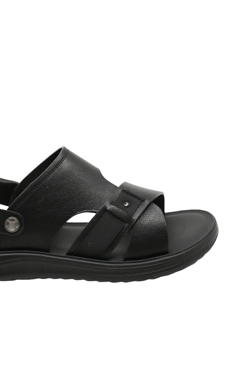 Imagine Sandale bărbați negre din piele naturală cu baretă OTR580011