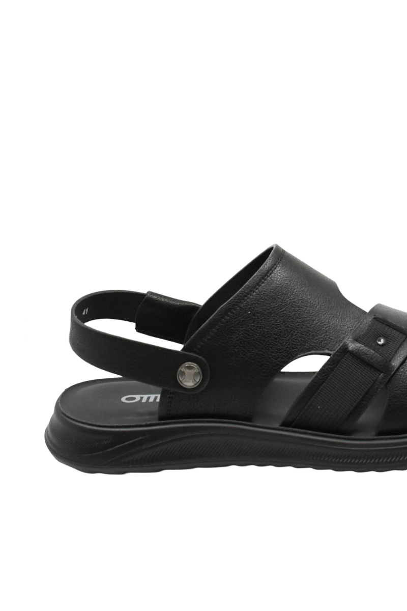 Imagine Sandale bărbați negre din piele naturală cu baretă OTR580011