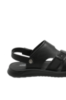 Imagine Sandale bărbați negre din piele naturală cu baretă OTR580011