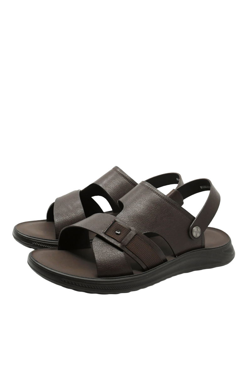 Imagine Sandale bărbați maro din piele naturală cu baretă OTR580011