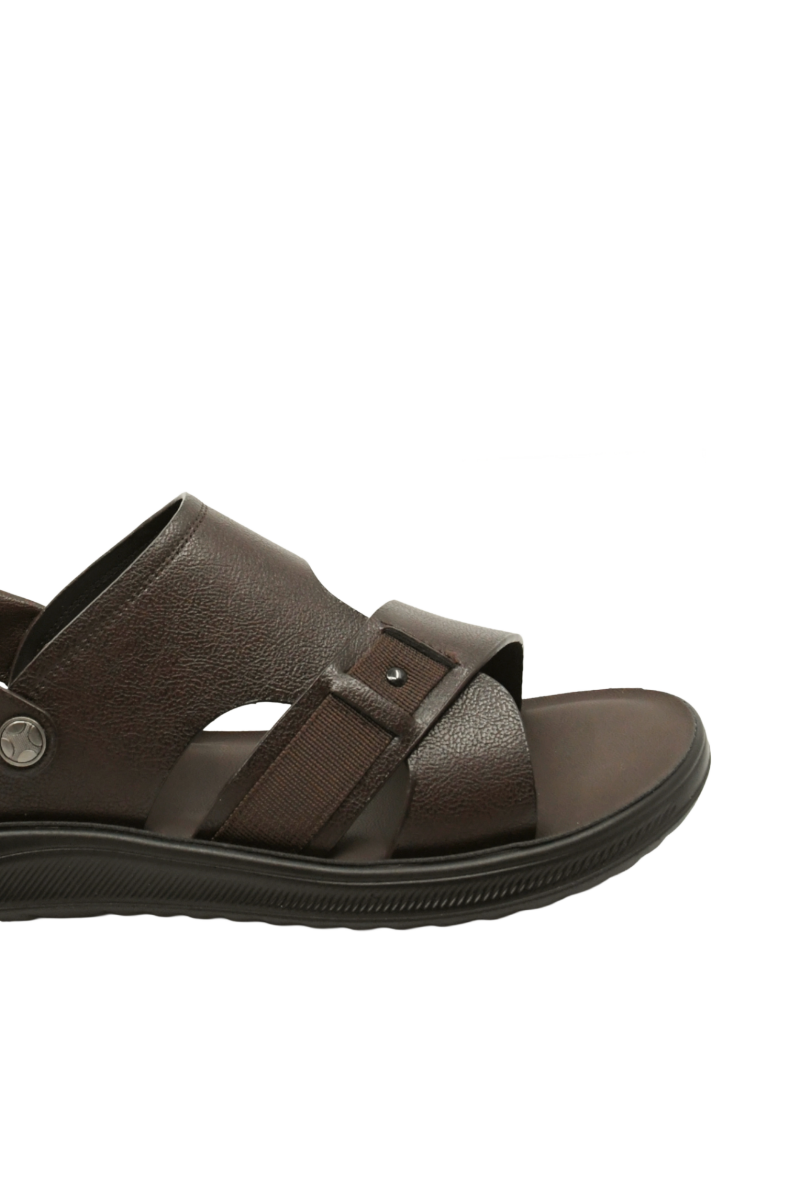 Imagine Sandale bărbați maro din piele naturală cu baretă OTR580011