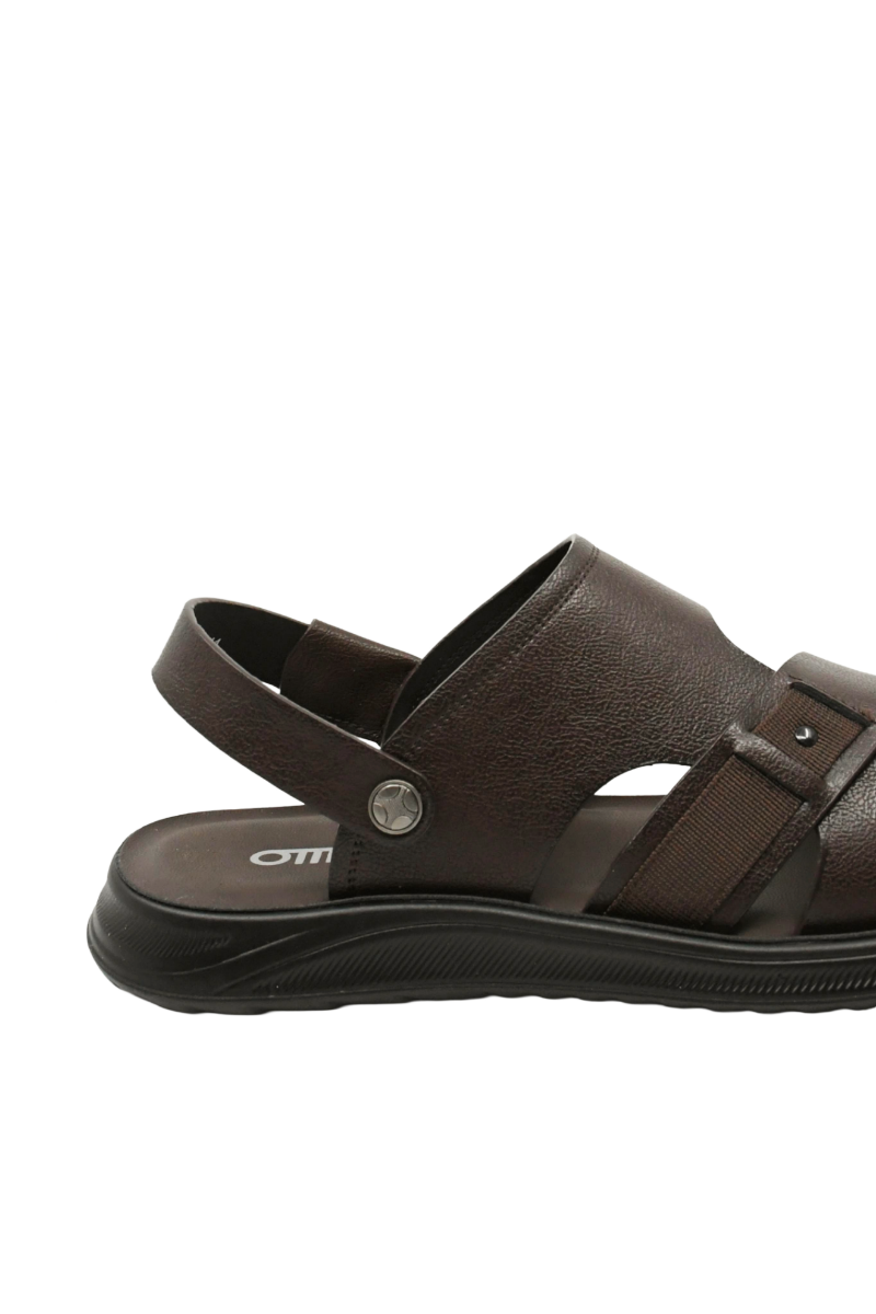 Imagine Sandale bărbați maro din piele naturală cu baretă OTR580011