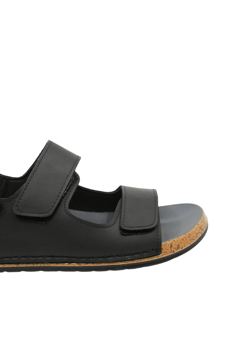 Imagine Sandale reglabile bărbați negre din piele naturală OTR580020